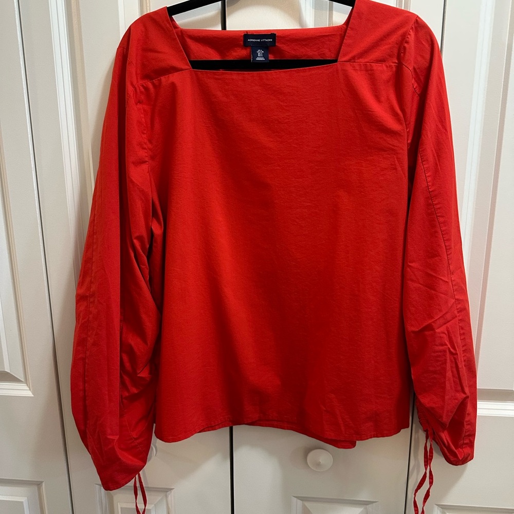 Red Square Neck Women's Top